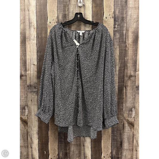 Top Long Sleeve By Nine West In Animal Print, Size: 4x