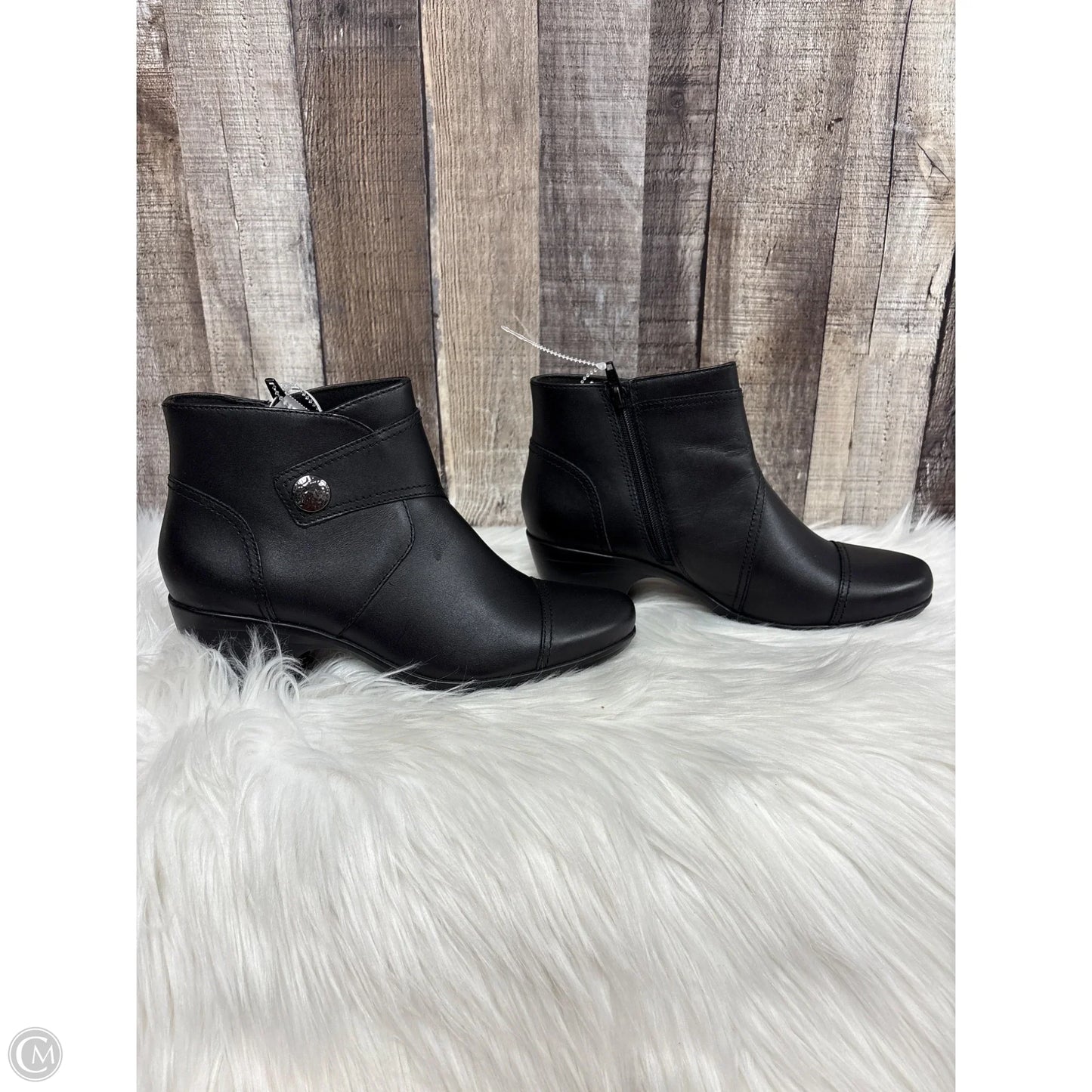 Boots Ankle Heels By Clarks In Black, Size: 7