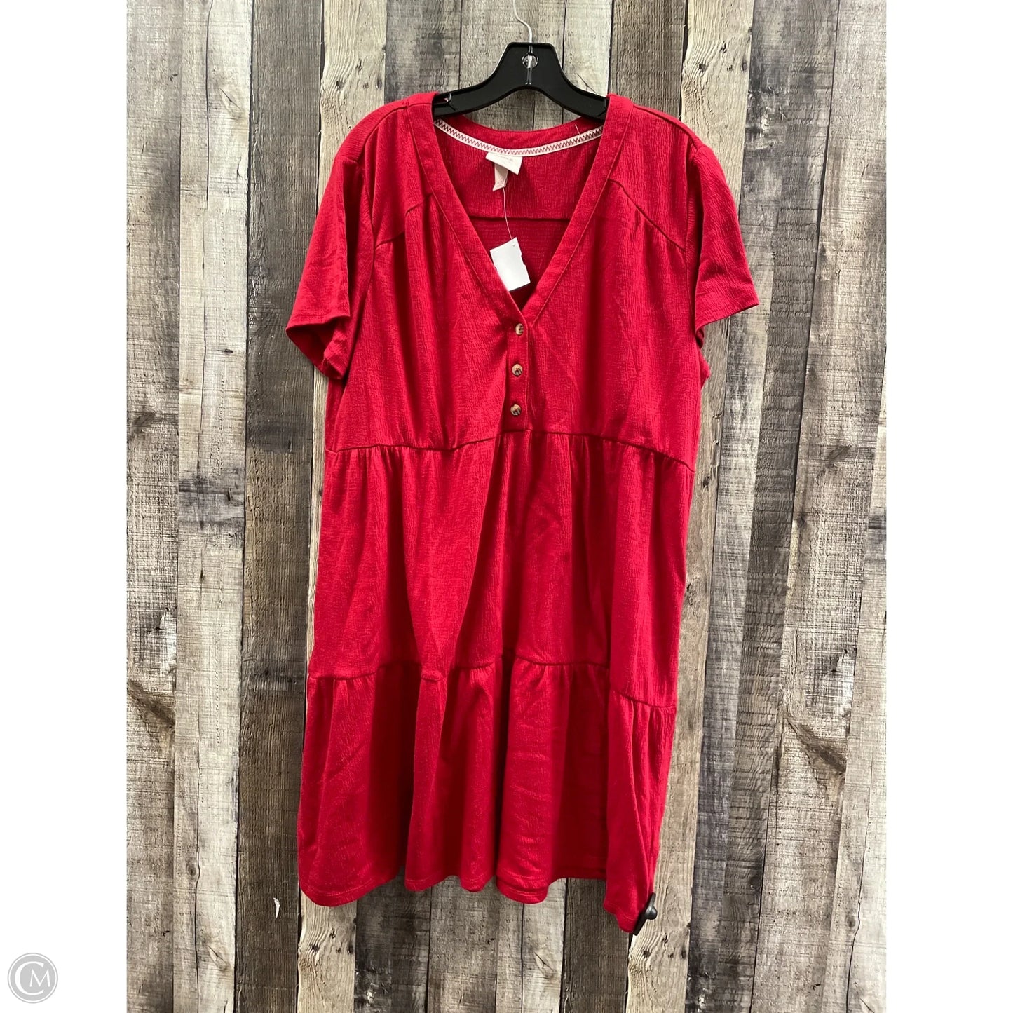 Dress Casual Short By Knox Rose In Red, Size: Xxl