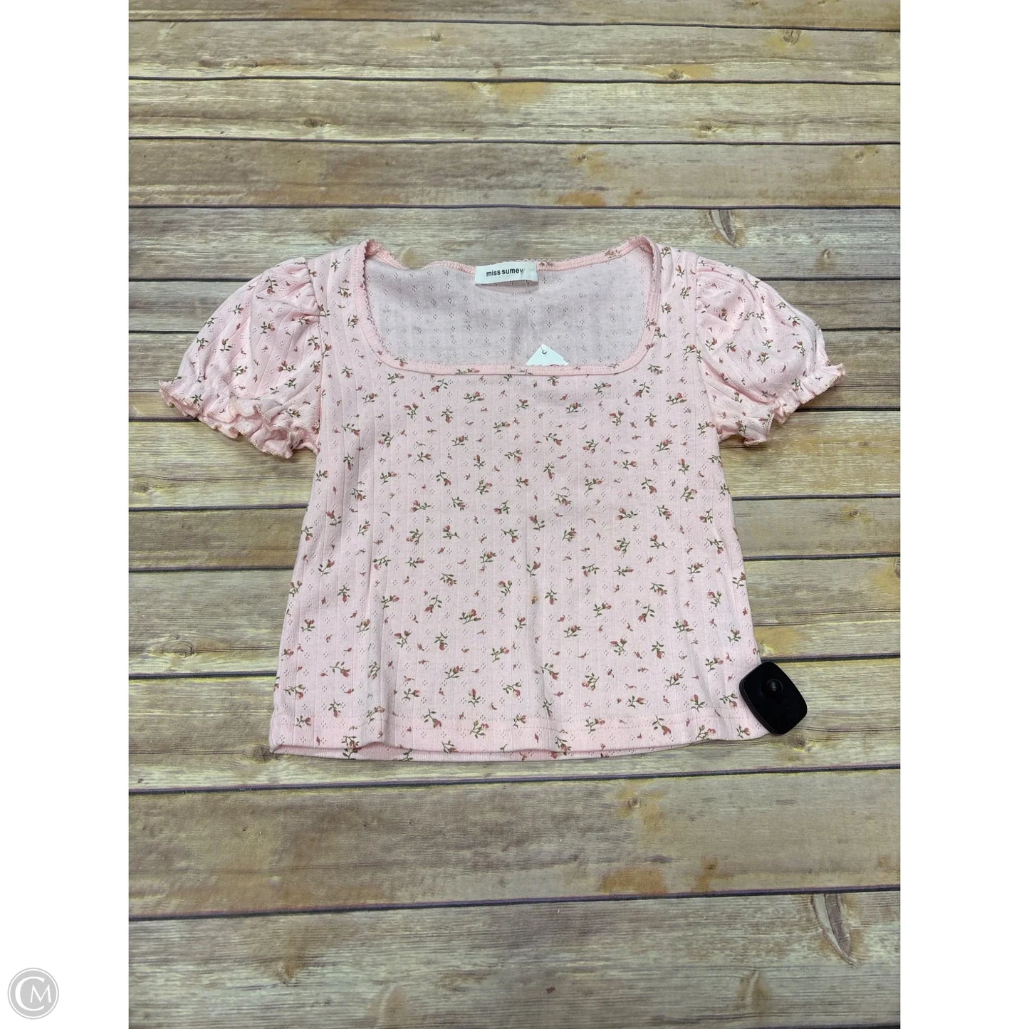 Top Short Sleeve By Cme In Pink, Size: S