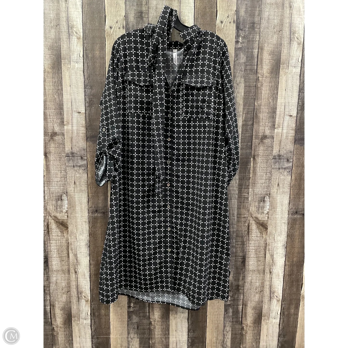 Dress Casual Midi By Ny Collection In Black & White, Size: 1x