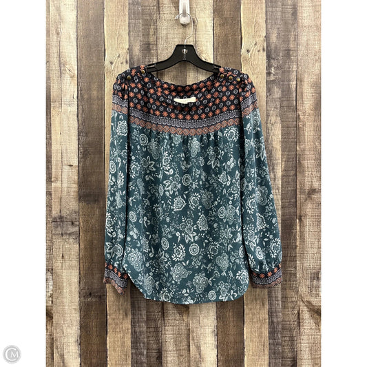 Top Long Sleeve By Loft In Multi-colored, Size: M