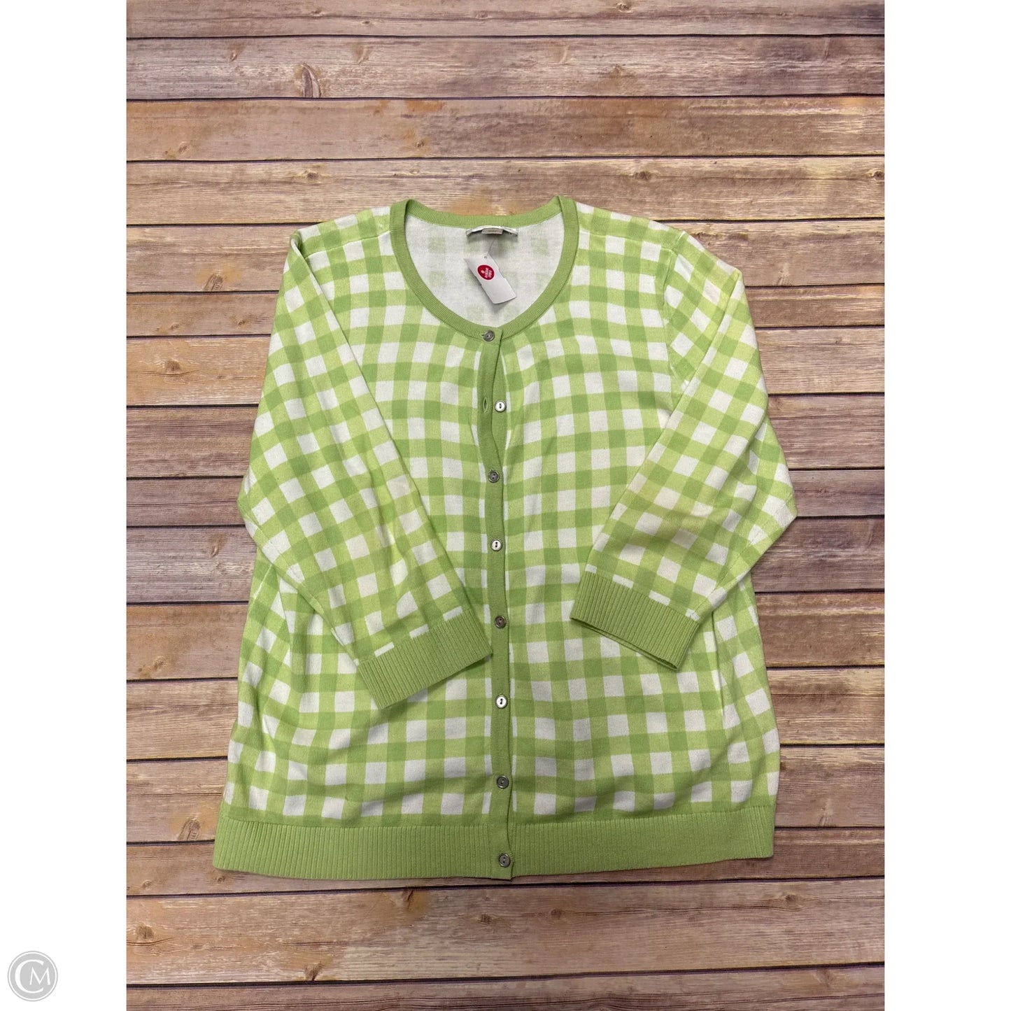 Cardigan By Christopher And Banks In Checkered Pattern, Size: Xl