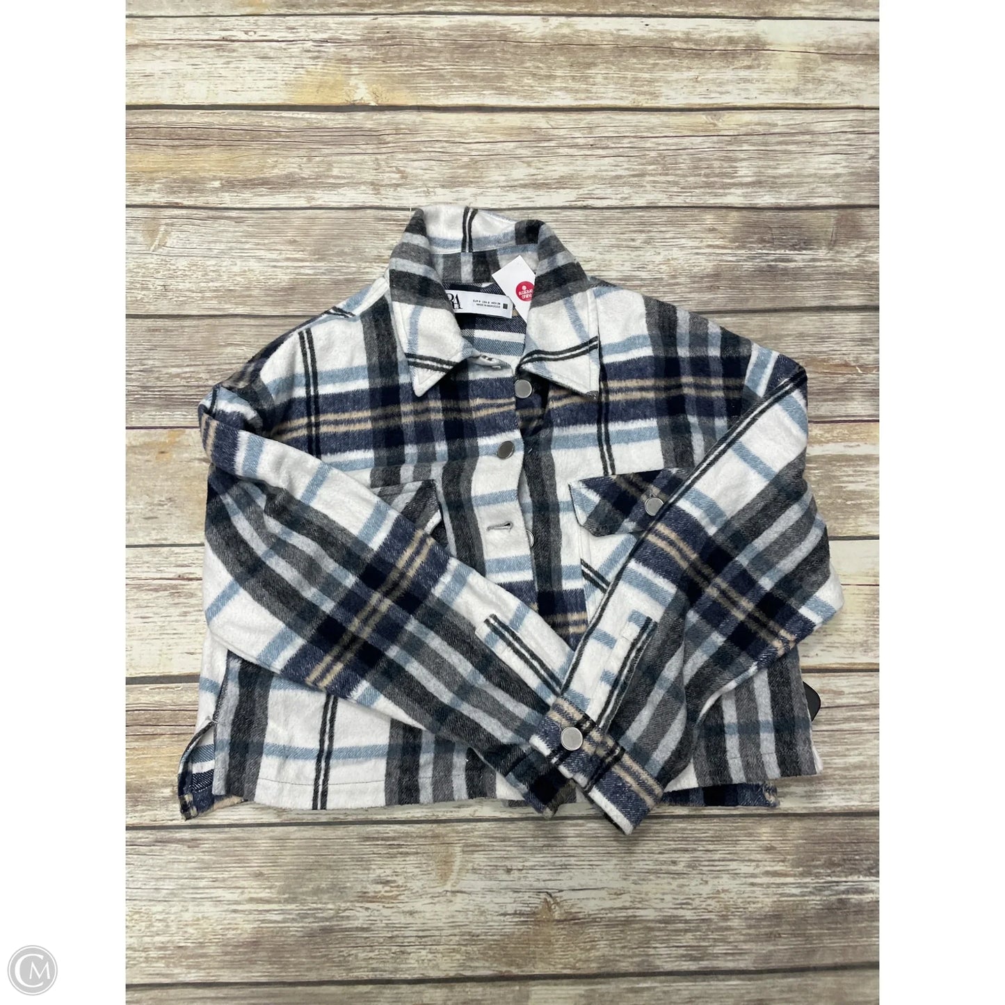 Jacket Shirt By Zara In Plaid Pattern, Size: S