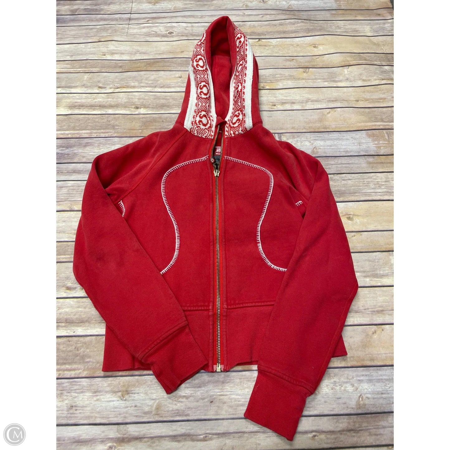 Athletic Sweatshirt Hoodie By Lululemon In Red, Size: 8