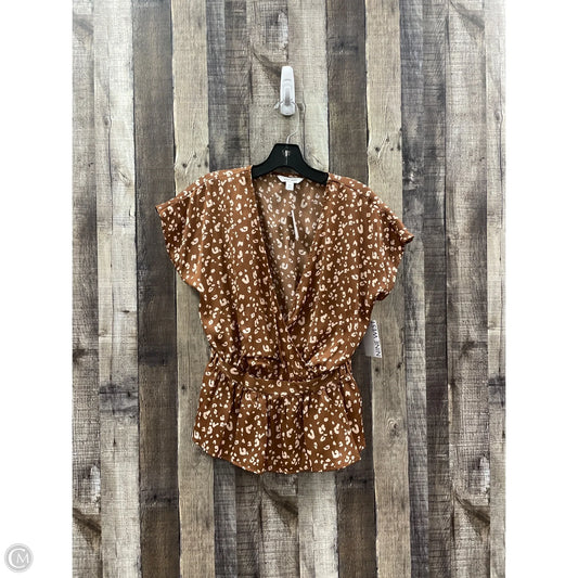 Top Short Sleeve By Nine West In Animal Print, Size: Xs