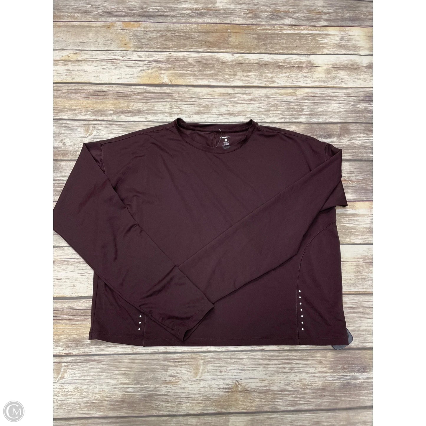 Athletic Top Long Sleeve Crewneck By Layer 8 In Brown, Size: L