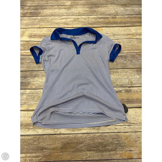 Athletic Top Short Sleeve By Nike In Striped Pattern, Size: M
