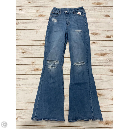 Jeans Flared By American Eagle In Blue Denim, Size: 4