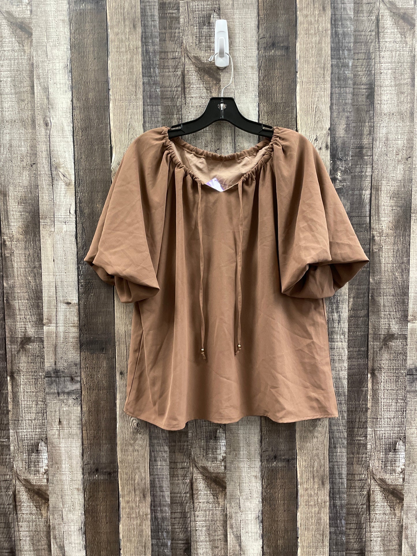 Brown Blouse Short Sleeve Cmf, Size M