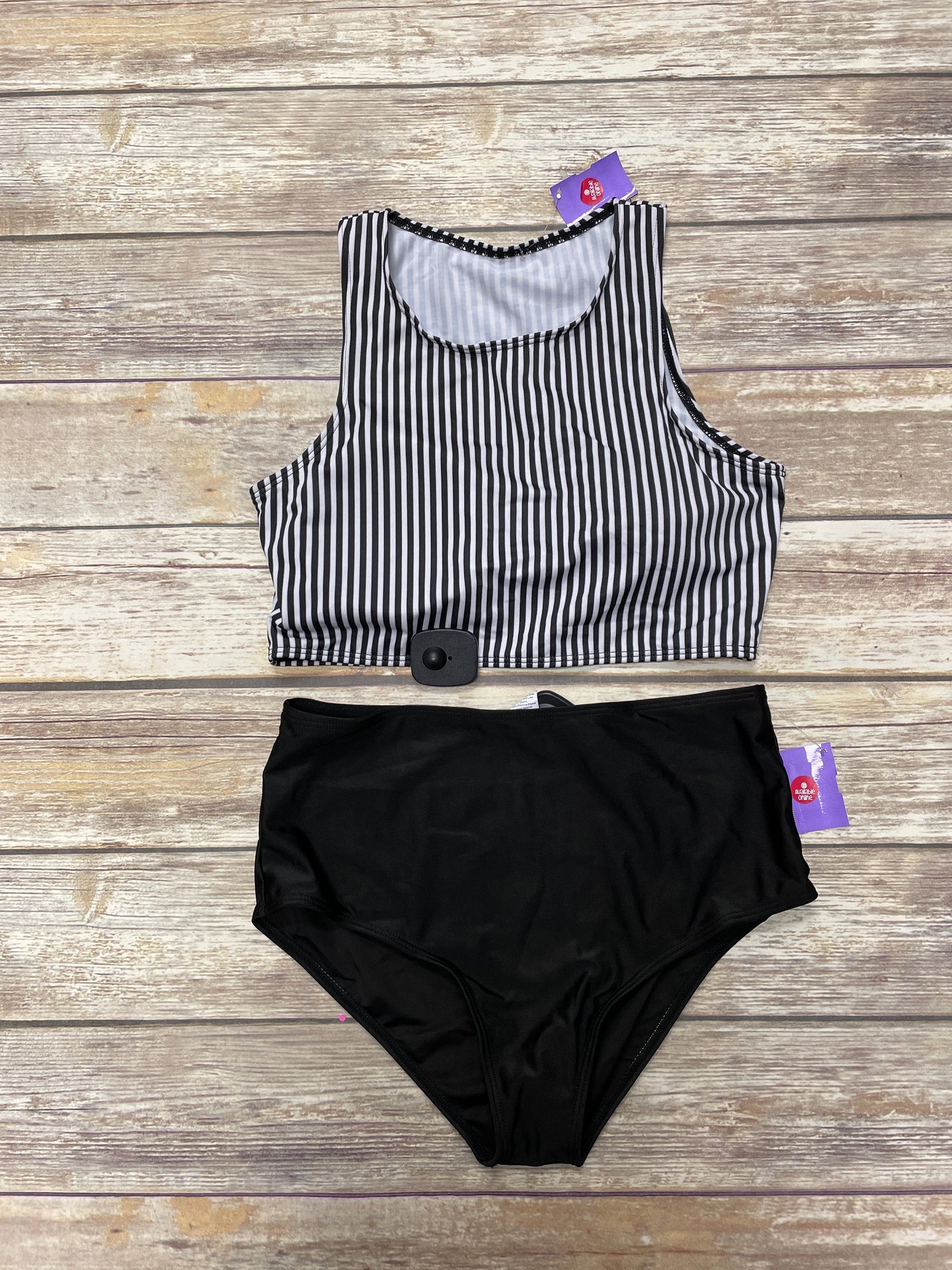 Striped Pattern Swimsuit 2pc Shein, Size Xl