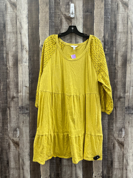 Yellow Dress Casual Short Time And Tru, Size Xxl