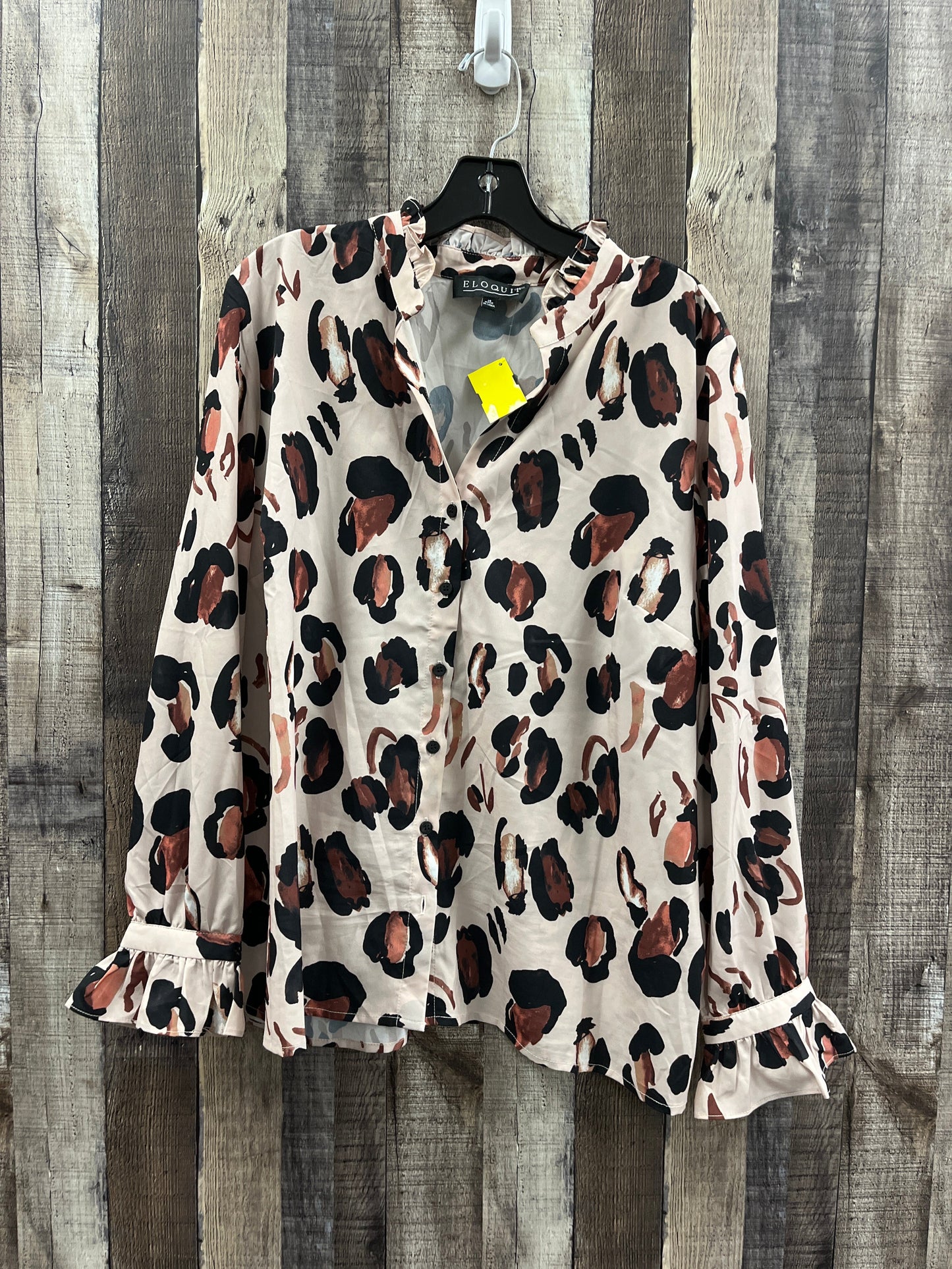 Top Long Sleeve By Eloquii In Animal Print, Size: 2x