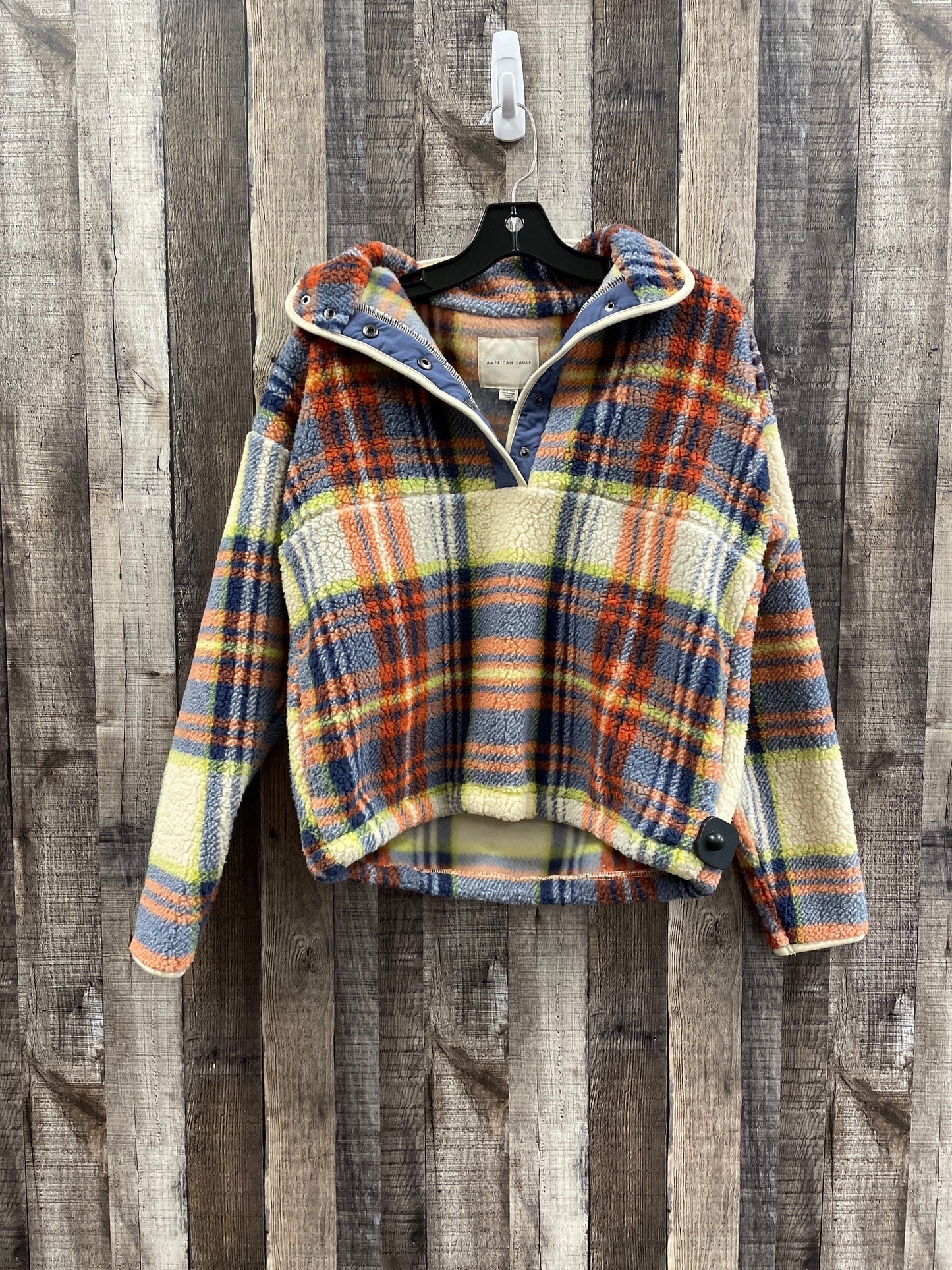 Plaid Pattern Jacket Fleece American Eagle, Size Xs