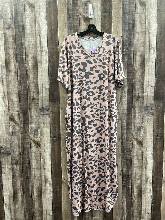Animal Print Dress Casual Maxi Cme, Size 2x