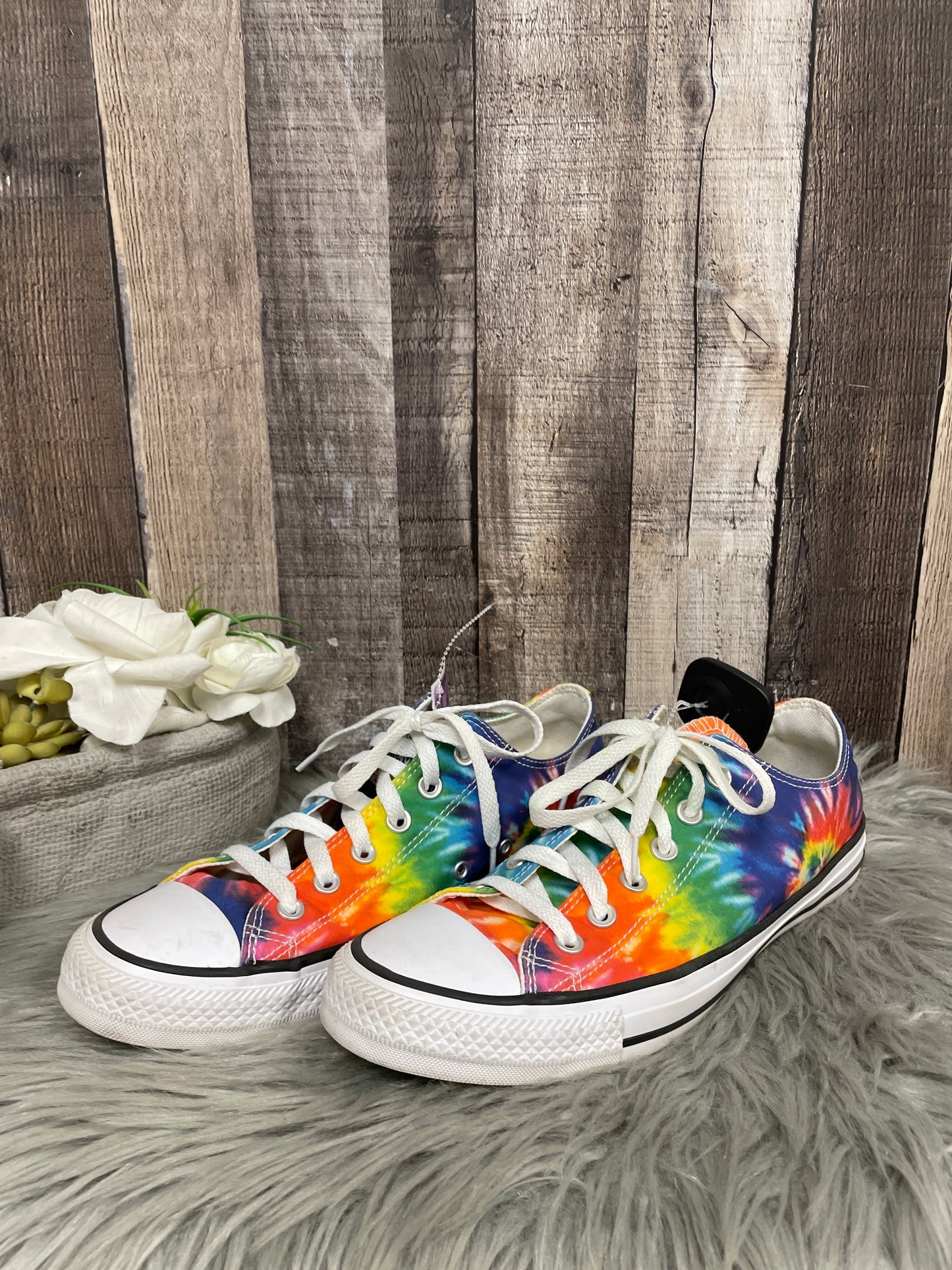 Rainbow Print Shoes Sneakers Converse, Size 10