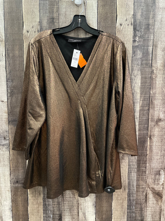 Top Long Sleeve By Lane Bryant In Bronze, Size: 3x