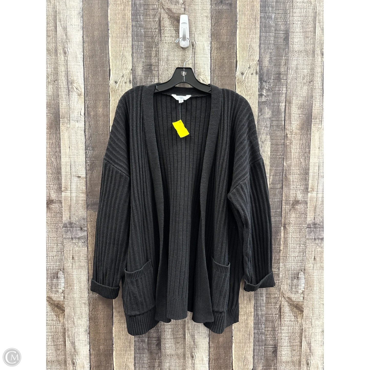 Sweater Cardigan By Time And Tru In Black, Size: Xxl