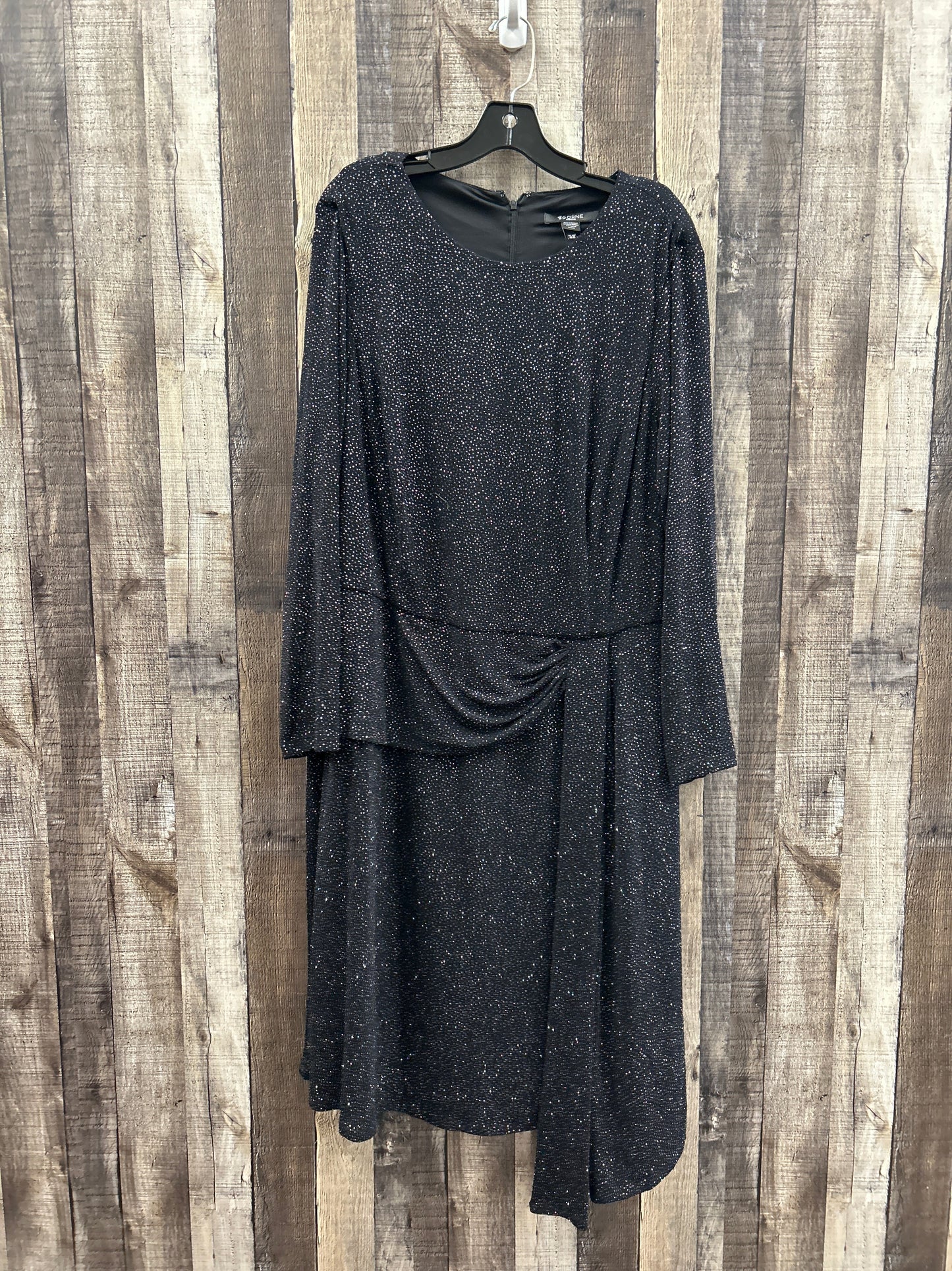 Black Dress Casual Midi Cme, Size 2x