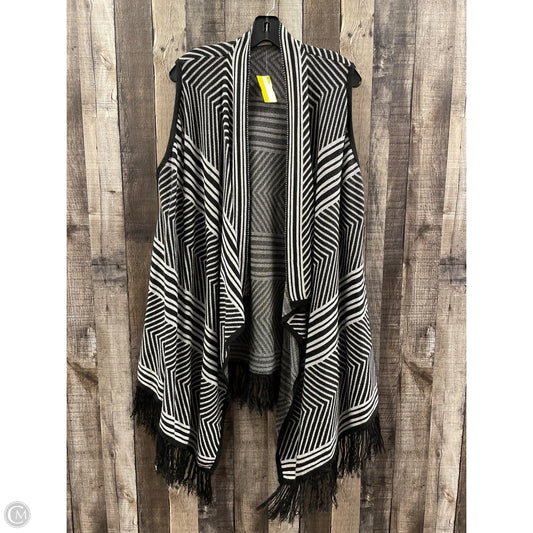 Sweater Cardigan By Cato In Black & White, Size: Xl