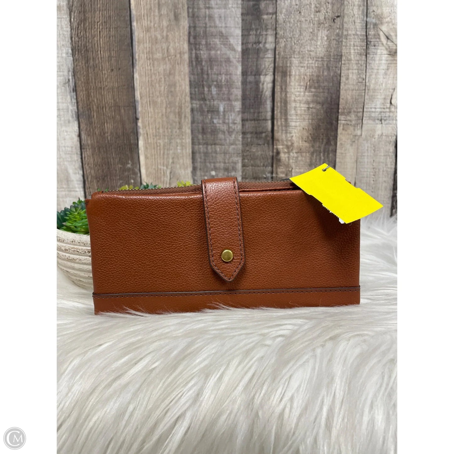 Wallet Leather By Fossil, Size: Medium