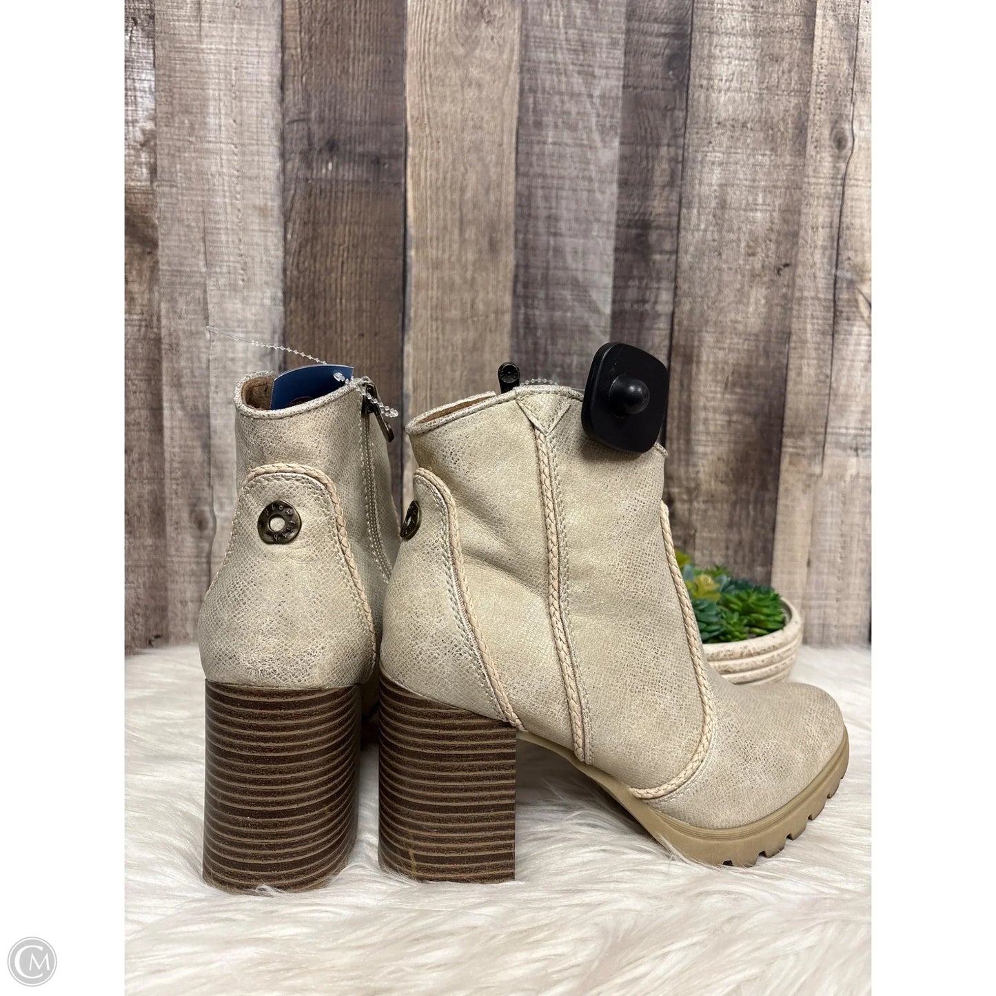Boots Ankle Heels By Blowfish In Cream & Tan, Size: 8