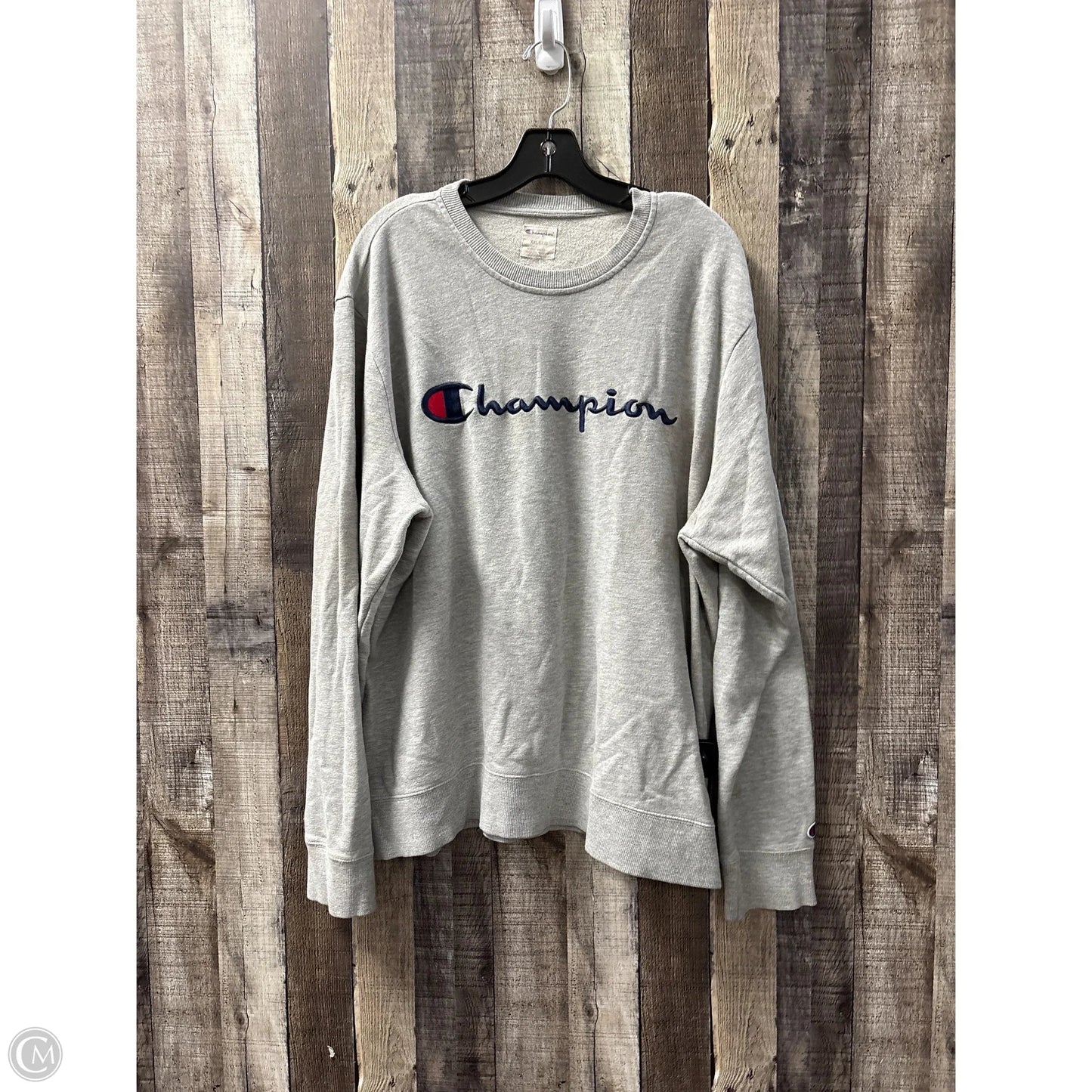 Athletic Sweatshirt Collar By Champion In Grey, Size: Xxl