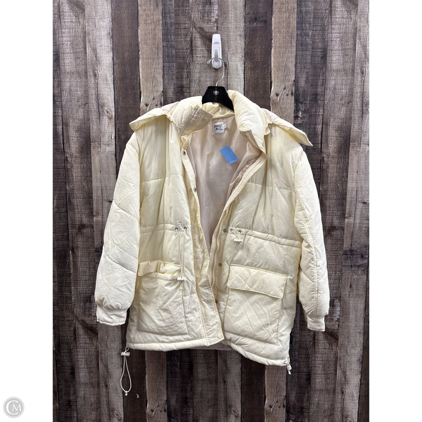 Coat Puffer & Quilted By Princess Polly In Cream, Size: M