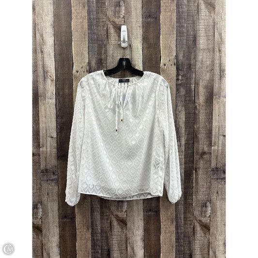 Top Long Sleeve By Tahari In White, Size: Xs