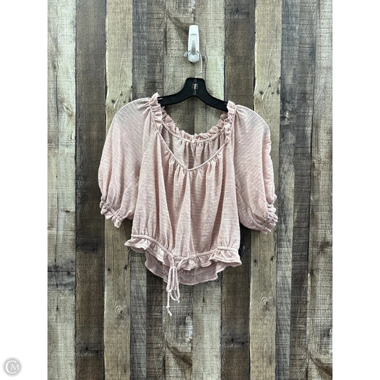 Top Short Sleeve By Free People In Pink, Size: M
