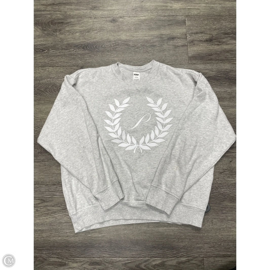 Sweatshirt Crewneck By Pink In Grey, Size: M