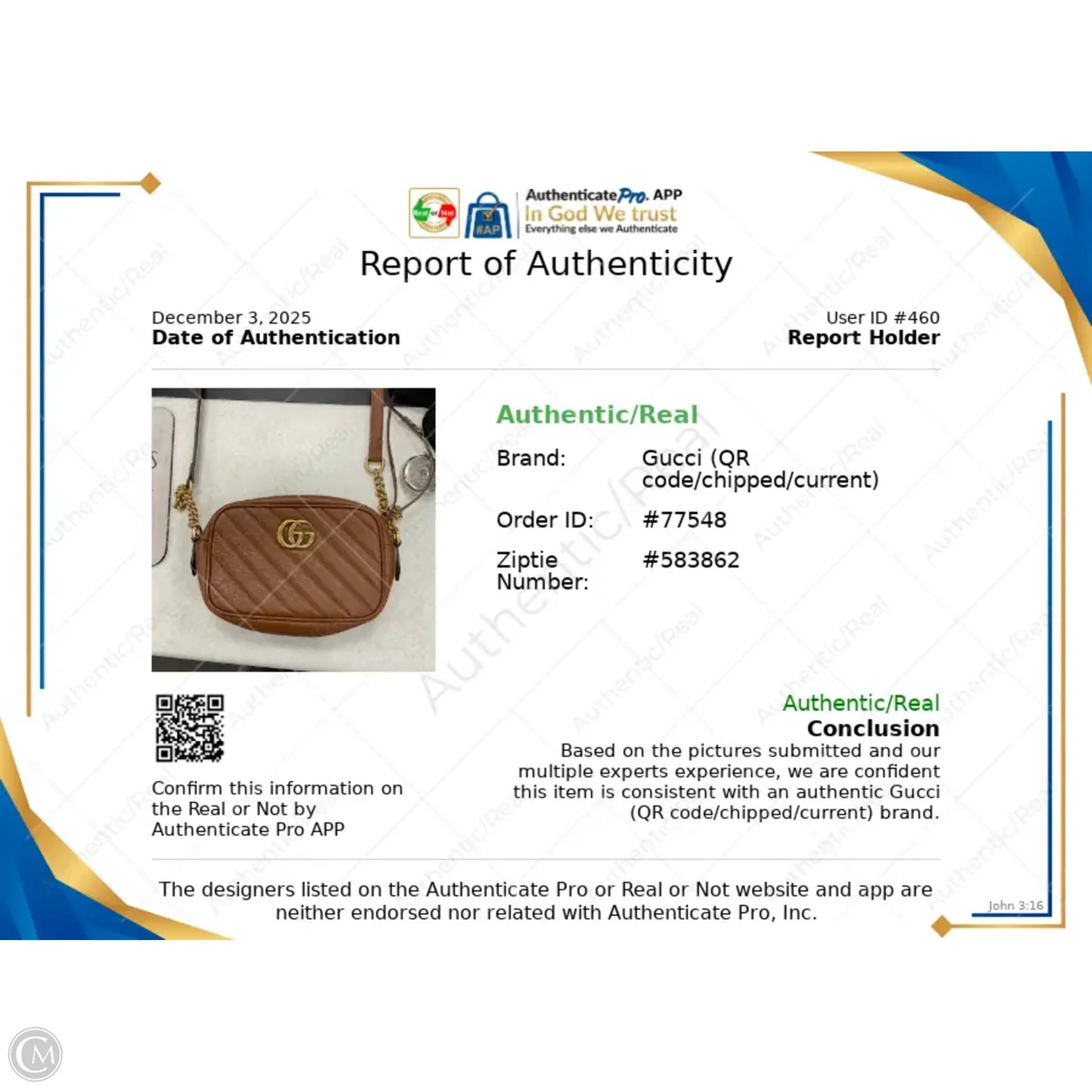 Crossbody Luxury Designer By Gucci, Size: Small