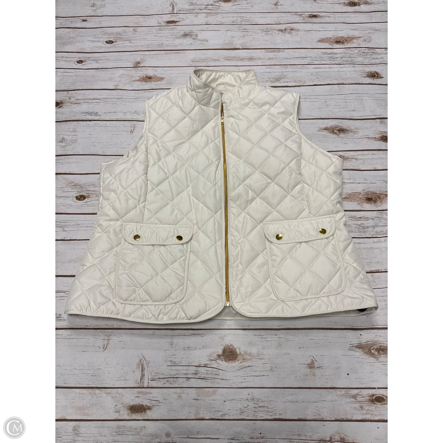 Vest Puffer & Quilted By St Johns Bay In Cream, Size: Xxl