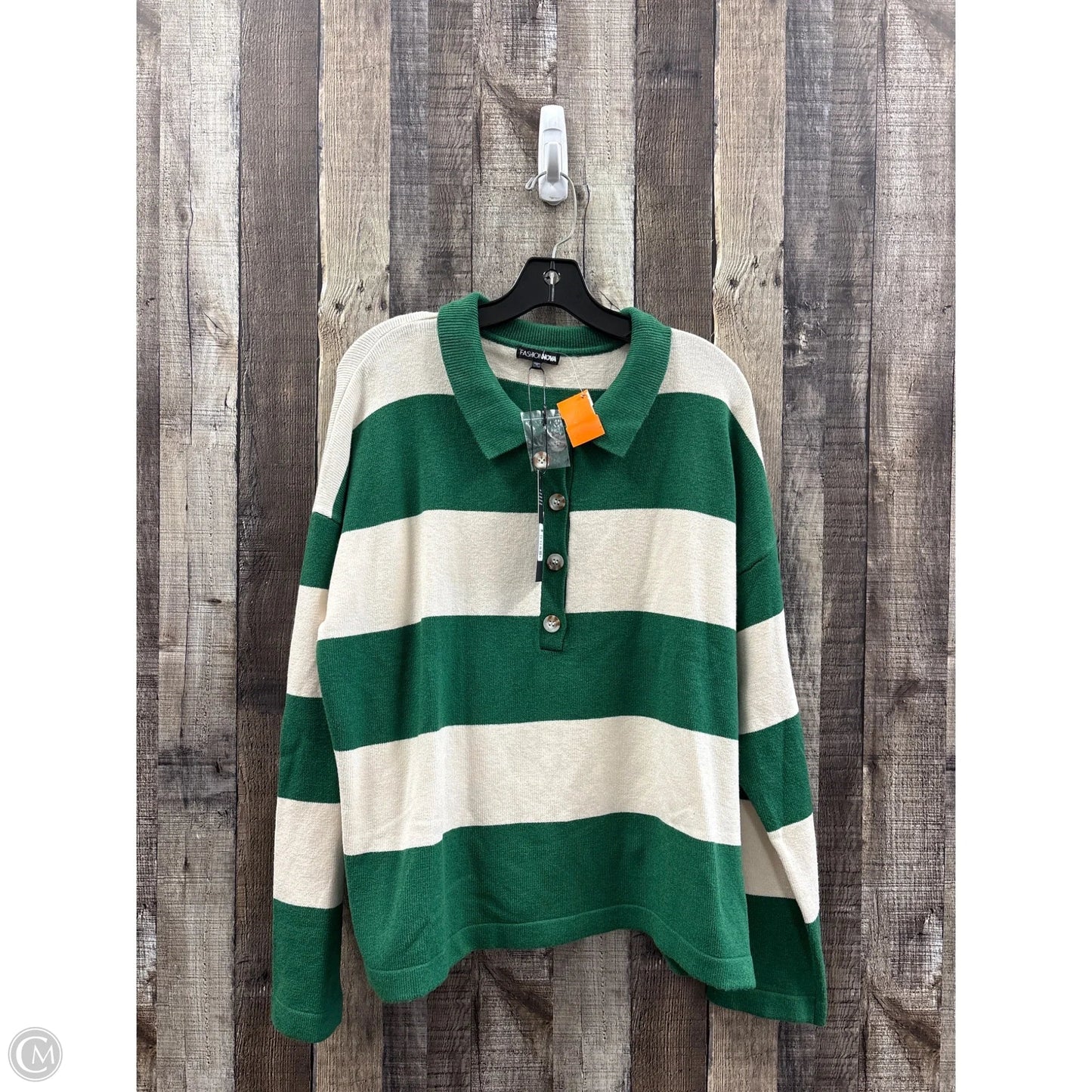 Top Long Sleeve By Fashion Nova In Green, Size: S