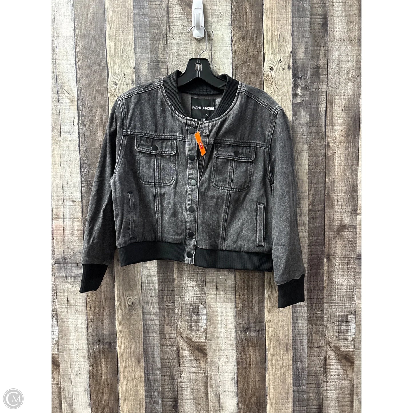 Jacket Denim By Fashion Nova In Black Denim, Size: Xl