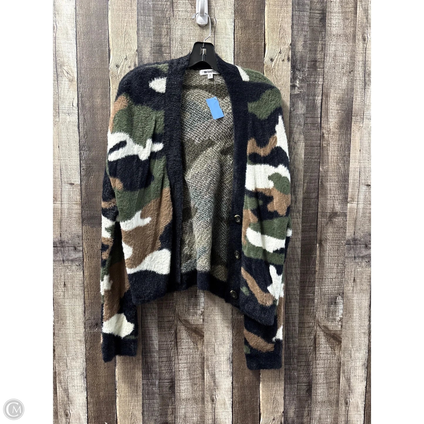 Sweater Cardigan By Bb Dakota In Camouflage Print, Size: M