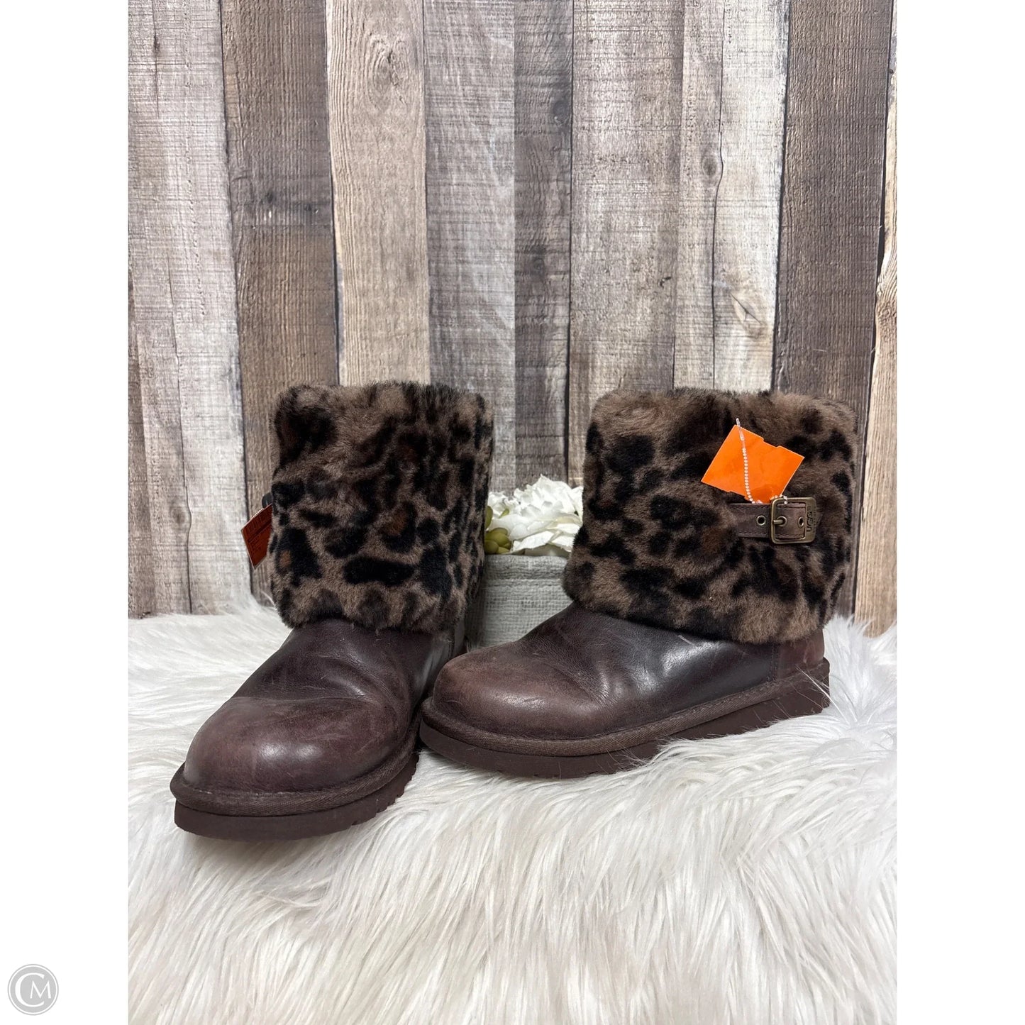 Boots Designer By Ugg In Brown, Size: 5