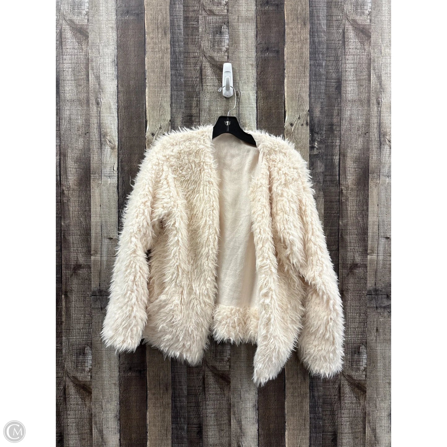 Jacket Faux Fur & Sherpa By Cme In Cream, Size: M
