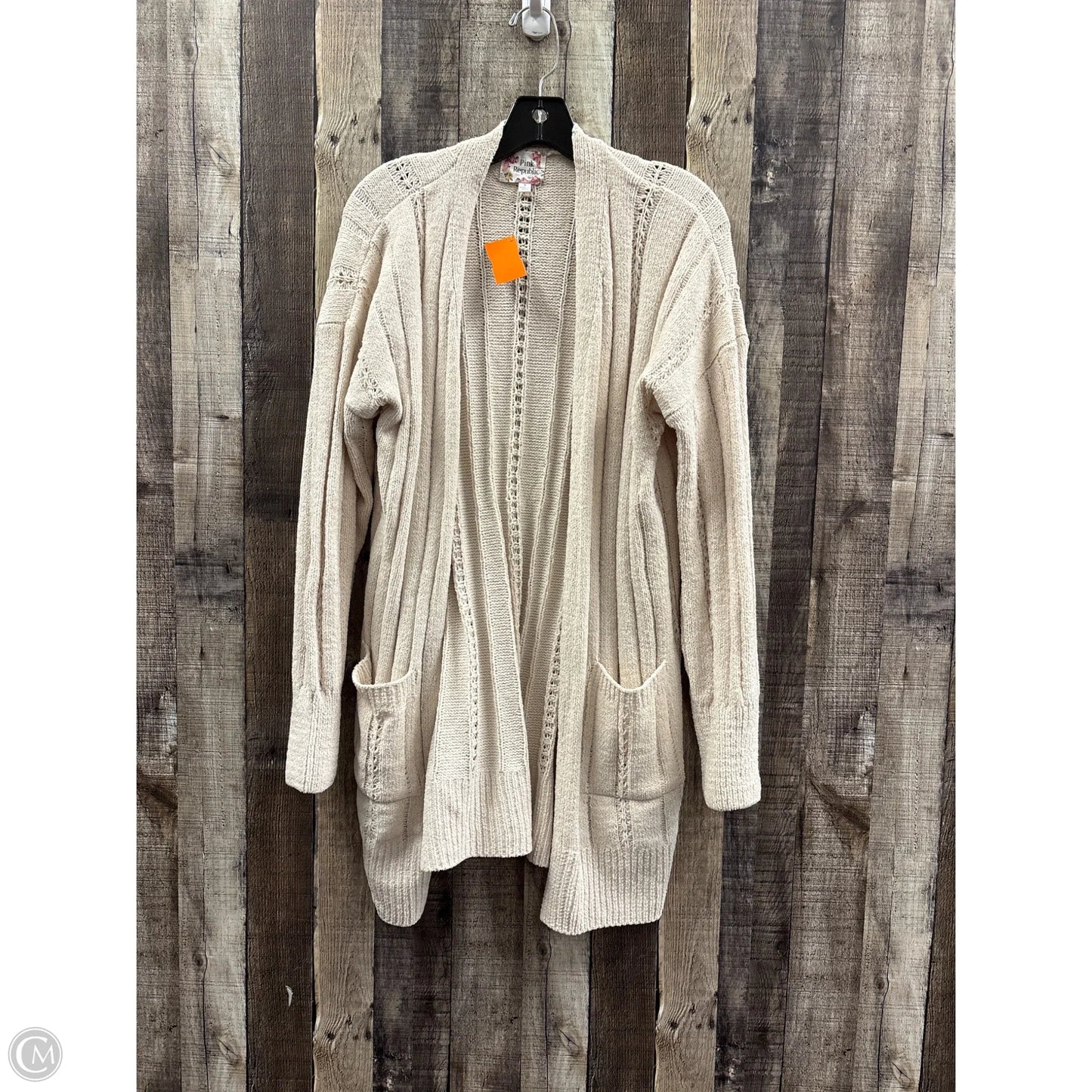 Cardigan By Pink Republic In Cream, Size: L