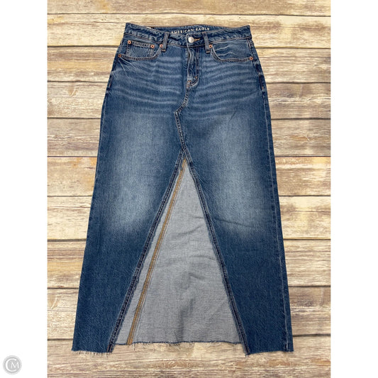 Skirt Maxi By American Eagle In Blue Denim, Size: 2