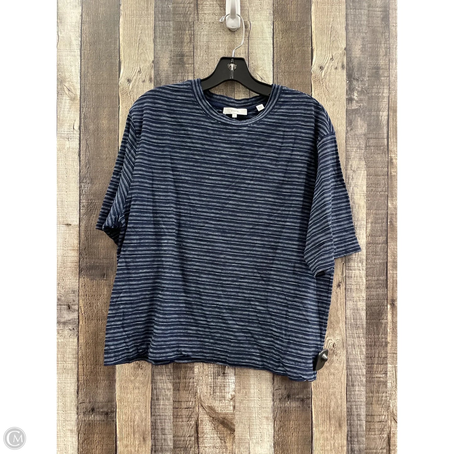 Top Short Sleeve By Vince In Blue, Size: L
