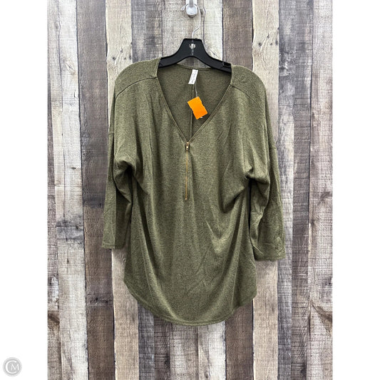 Top Long Sleeve By Perseption Concept In Green, Size: L