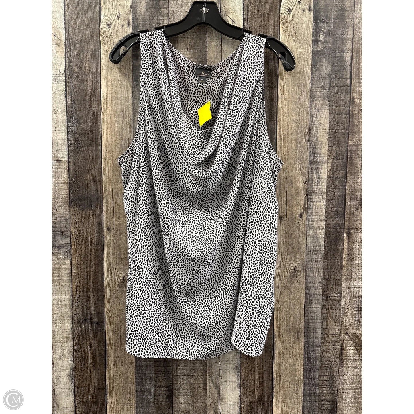 Top Sleeveless By Worthington In Animal Print, Size: 2x