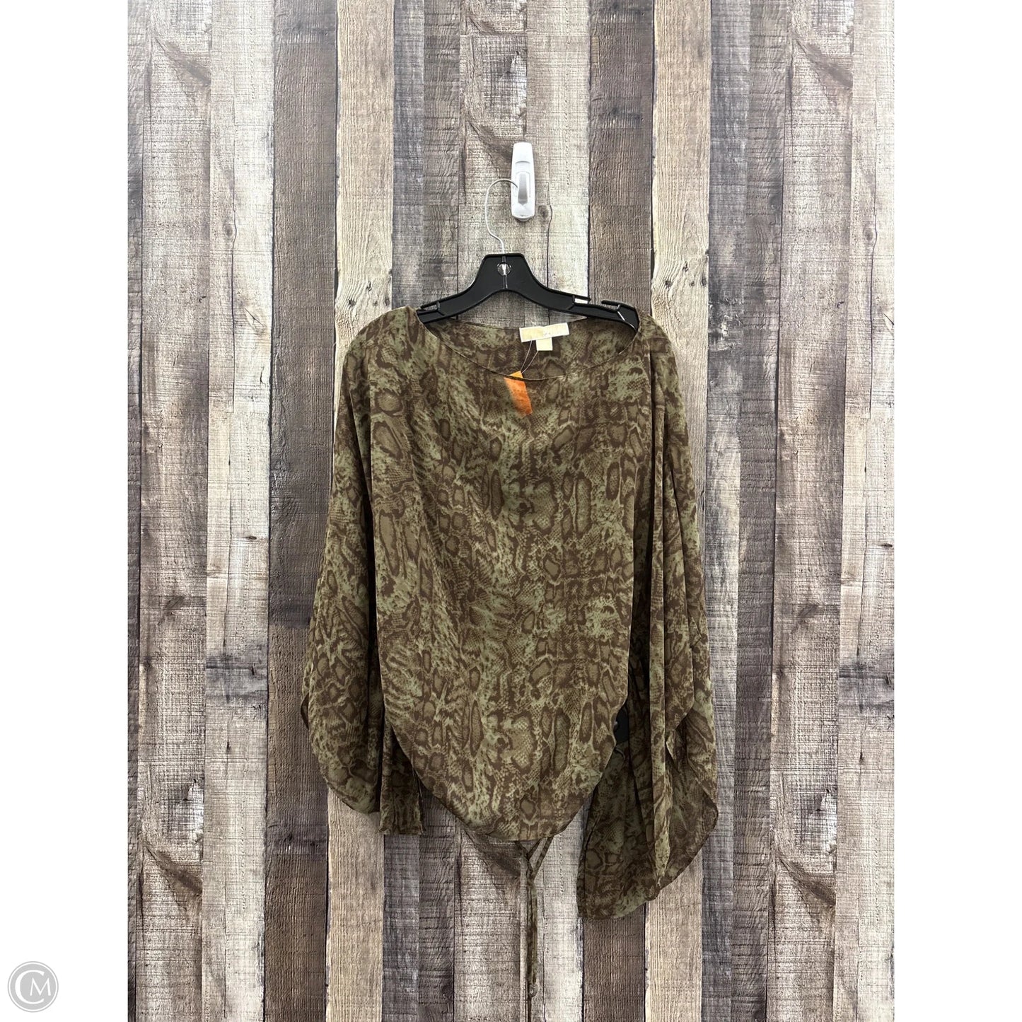 Top Long Sleeve By Michael By Michael Kors In Snakeskin Print, Size: S