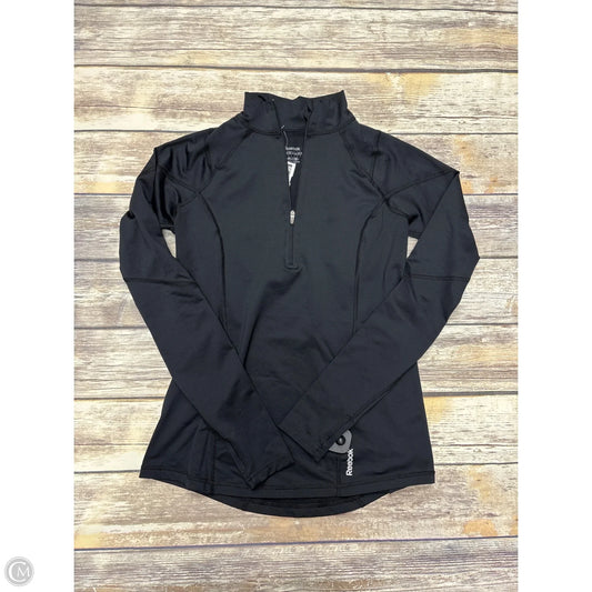 Athletic Top Long Sleeve Collar By Reebok In Black, Size: M