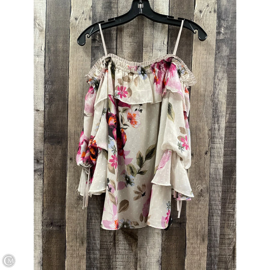 Top Long Sleeve By White House Black Market In Floral Print, Size: M