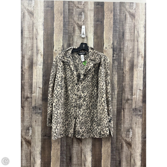 Top Long Sleeve By Sag Harbor In Animal Print, Size: Xl