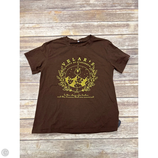 Top Short Sleeve Basic By Cmf In Brown, Size: M