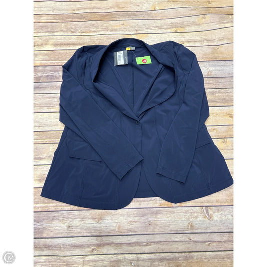 Athletic Top Long Sleeve Collar By Eddie Bauer In Navy, Size: 18
