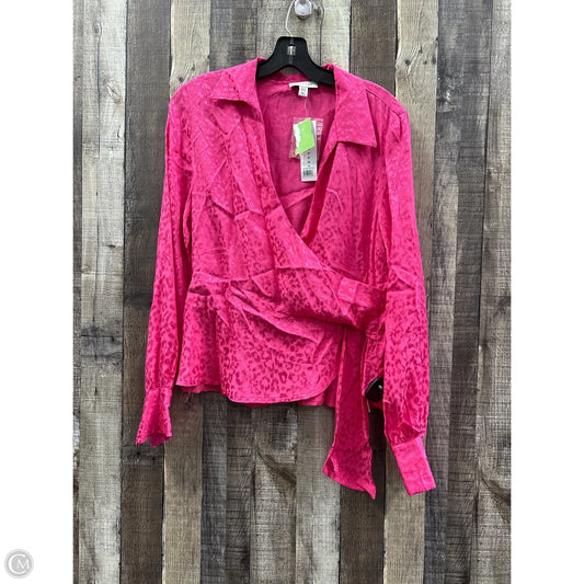 Top Long Sleeve By Top Shop In Pink, Size: 14